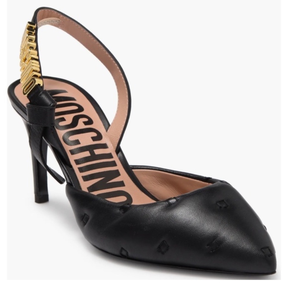 Moschino Black Slingback Heels